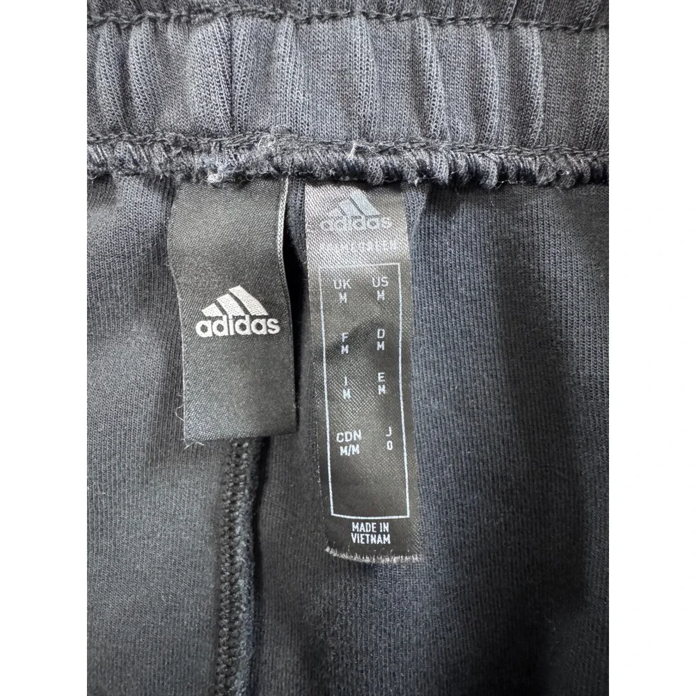 Adidas Mens Black White 3-Stripe Cuffed Jogger Sweatpants Size M